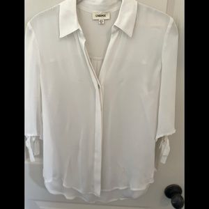 L'AGENCE Sheer Quarter Length Sleeve Blouse
